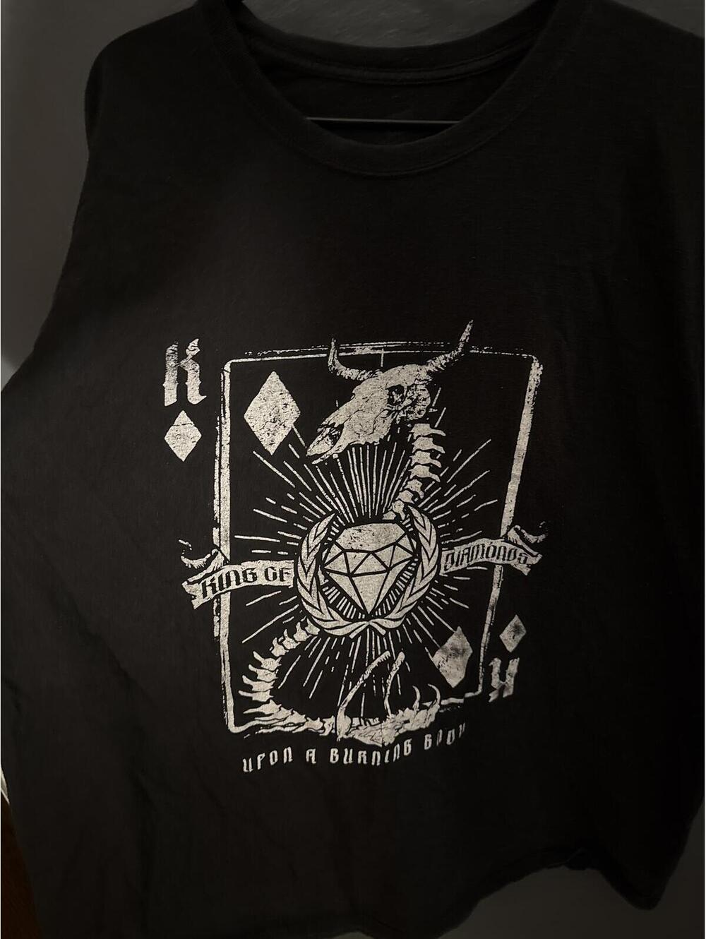 Black Graphic T-Shirt with King of Diamonds Design